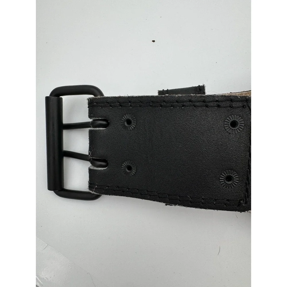 Ethos Heavy-Duty Padded Lifting Belt - Black‎ Leather & Suede - Weightlifting L